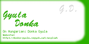 gyula donka business card